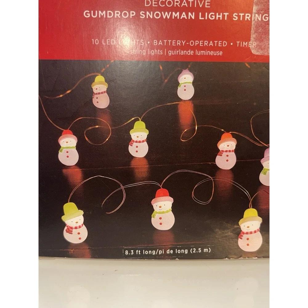 GUMDROP SNOWMAN Magic Light String 10 LED 2023 Hallmark‎ Keepsake Decorative NIB
